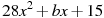 ��������: 28x^2+bx+15