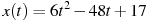 ��������: x(t)=6t^2-48t+17