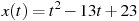 ��������: x(t)=t^2-13t+23