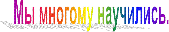 Мы многому научились.
