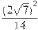 \frac{{{(2\sqrt{7})}^{2}}}{14}