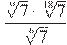 \frac{\sqrt[9]{7}\cdot \sqrt[18]{7}}{\sqrt[6]{7}}