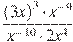 \frac{{{(3x)}^{3}}\cdot {{x}^{-9}}}{{{x}^{-10}}\cdot 2x^4}