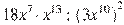 18x^7\cdot {{x}^{13}}:{{(3{{x}^{10}})}^{2}}