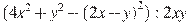 (4x^2+y^2-{{(2x-y)}^{2}}):2xy