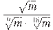 \frac{\sqrt{m}}{\sqrt[9]{m}\cdot \sqrt[18]{m}}