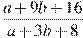 \frac{a+9b+16}{a+3b+8}