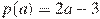 p(a)=2a-3