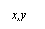 �������: x,y