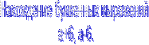 Нахождение буквенных выражений
а+6, а-6.