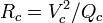 R_c = V_c ^ 2 / Q_c