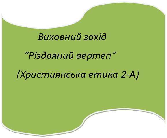 Блок-схема: перфолента: Виховний захід
“Різдвяний вертеп”
(Християнська етика 2-А)