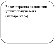 Скругленный прямоугольник: Рассмотрение заявления услугополучателя
(четыре часа)