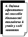 Загнутый угол: 4. Оцінка ефективності способів діяльності викладача й учнів у ході заняття