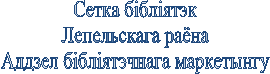 Сетка бібліятэк
Лепельскага раёна
Аддзел бібліятэчнага маркетынгу