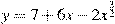 y=7+6x-2x^{\frac{3}{2}}