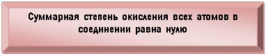 Багетная рамка: Суммарная степень окисления всех атомов в соединении равна нулю