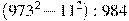(973^2-11^2):984