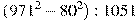 (971^2-80^2):1051
