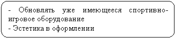 Скругленный прямоугольник: - Обновлять уже имеющееся спортивно-игровое оборудование
- Эстетика в оформлении