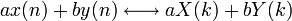 {ax(n)+by(n)} \longleftrightarrow {aX(k)+bY(k)}