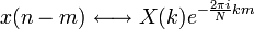 {x(n-m)} \longleftrightarrow X(k)e^{-\frac{2 \pi 

i}{N} k m}