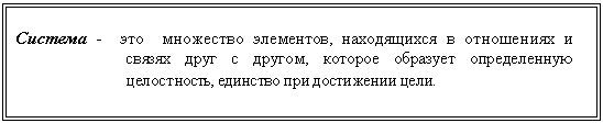 Подпись:
Система - это множество элементов, находящихся в отношениях и связях друг с другом, которое образует определенную целостность, единство при достижении цели.