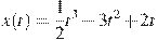 x(t)=\frac{1}{2}t^3-3t^2+2t