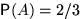 ${\mathsf P}(A)=2/3$