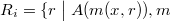 R_i = \{r \bigm| A(m(x, r)), m