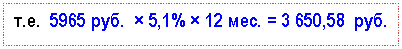 �������: �.�. 5965 ���. × 5,1% × 12 ���. = 3 650,58 ���. 



