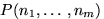 $P(n_1,\ldots,n_m)$