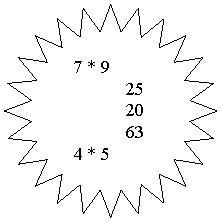 24-�������� ������: 7 * 9 

 25

 20

 63

 4 * 5 

