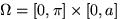 ${\mathbf\Omega}=[0,\pi]\times[0,a]$
