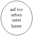 Овал: auf vor
neben
unter
hinter
