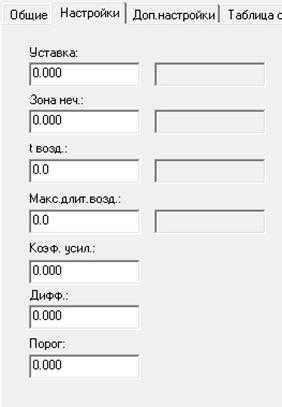 Описание: настройки регулятора