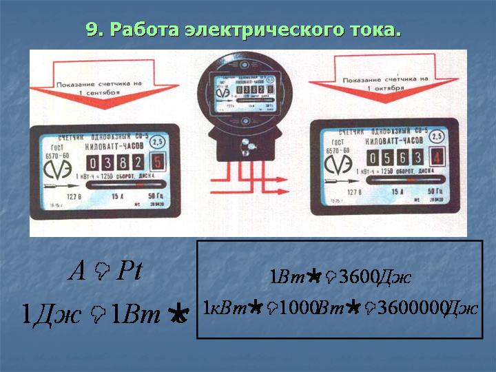 9. Работа электрического тока. !