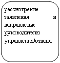 Скругленный прямоугольник: рассмотрение заявления и направление руководителю управления/отдела