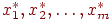 x_1^*, x_2^*, \ldots ,x_m^*