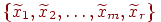 \{ \widetilde{x}_1 , \widetilde{x}_2 , \ldots , \widetilde{x}_m , \widetilde{x}_r \}