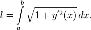 l=\int\limits_a^b\sqrt{1+y^{'2}(x)}\,dx.