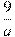\frac{9}{a}
