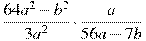 \frac{64a^2-b^2}{3a^2}\cdot\frac{a}{56a-7b}
