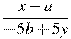 \frac{x-a}{-5b+5y}