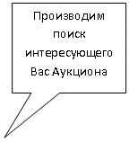 Прямоугольная выноска: Производим поиск интересующего Вас Аукциона