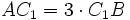 AC_1=3\cdot C_1B\,\!