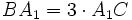 BA_1=3\cdot A_1C\,\!