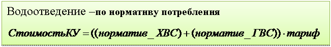 Подпись: Водоотведение –по нормативу потребления