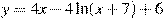 y=4x-4\ln(x+7)+6