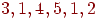 3, 1, 4, 5, 1, 2
